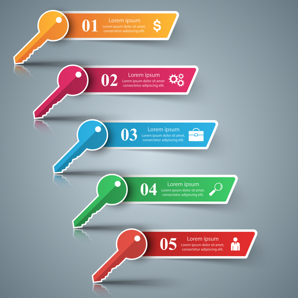 key color infographic vector