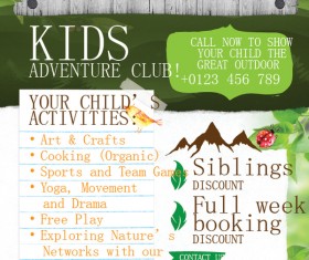 kids adventure club flyer template vector 01