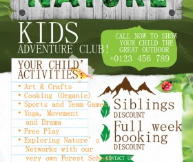 kids adventure club flyer template vector 02