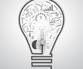 light bulb with infographic template vector 04