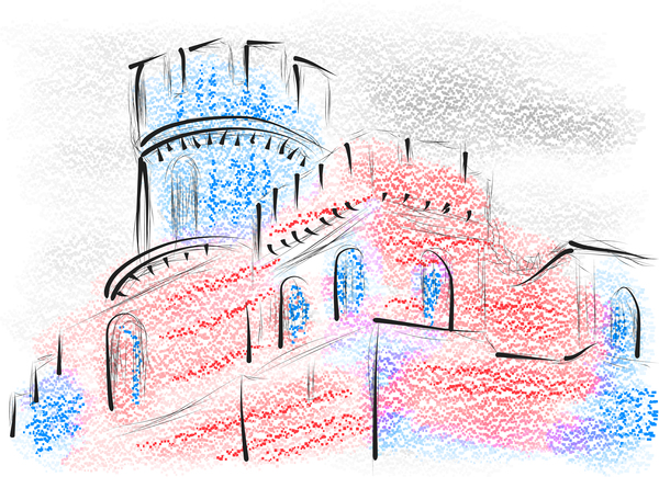 lincoln castle hand drawn vector material