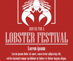 lobster frstivtal poster retro vectors 01