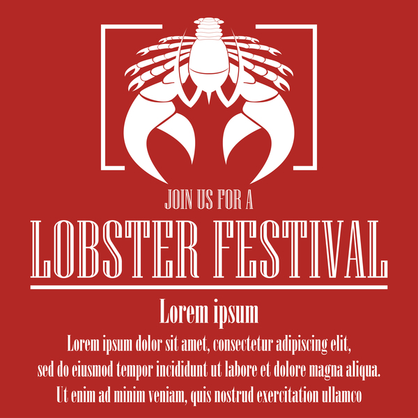 lobster frstivtal poster retro vectors 01