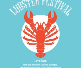 lobster frstivtal poster retro vectors 02