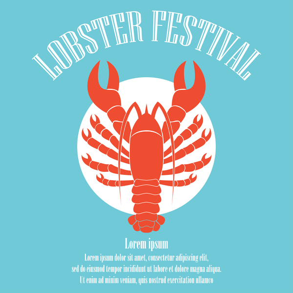 lobster frstivtal poster retro vectors 02