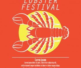 lobster frstivtal poster retro vectors 03