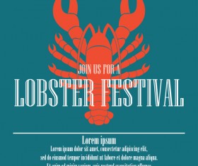 lobster frstivtal poster retro vectors 04