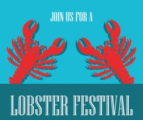 lobster frstivtal poster retro vectors 05