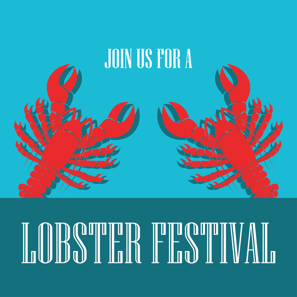 lobster frstivtal poster retro vectors 05