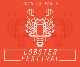 lobster frstivtal poster retro vectors 06