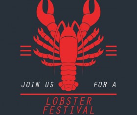 lobster frstivtal poster retro vectors 07