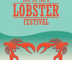 lobster frstivtal poster retro vectors 08