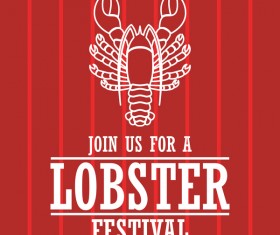 lobster frstivtal poster retro vectors 09