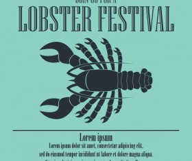 lobster frstivtal poster retro vectors 11