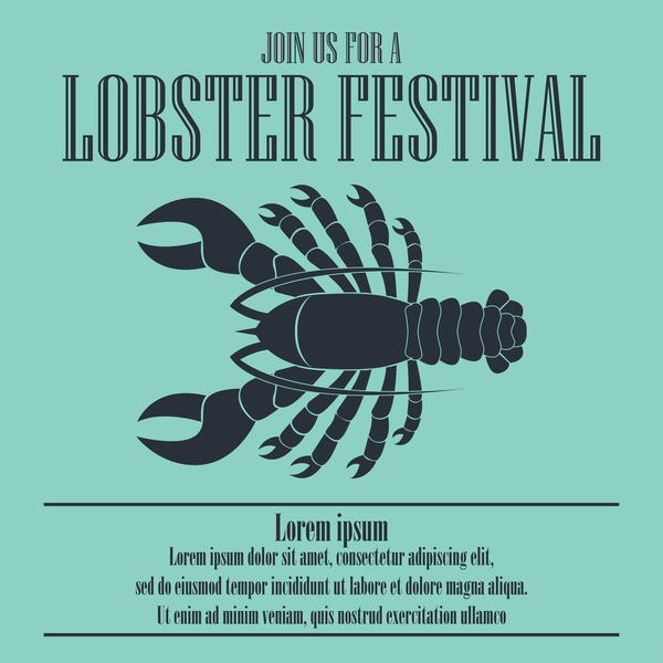 lobster frstivtal poster retro vectors 11
