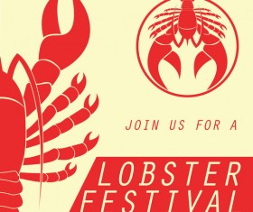 lobster frstivtal poster retro vectors 14