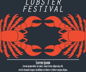 lobster frstivtal poster retro vectors 15