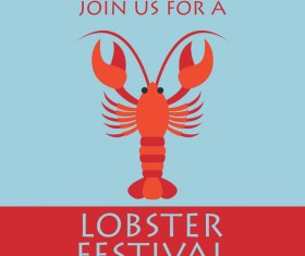 lobster frstivtal poster retro vectors 16