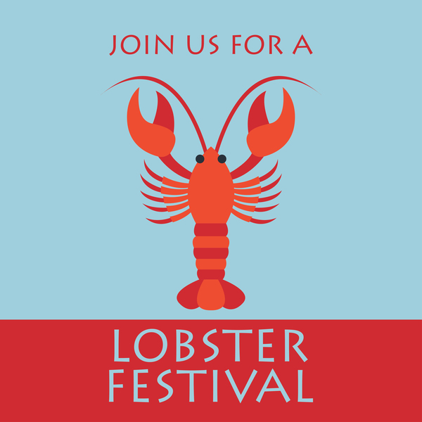 lobster frstivtal poster retro vectors 16