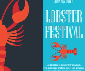 lobster frstivtal poster retro vectors 17
