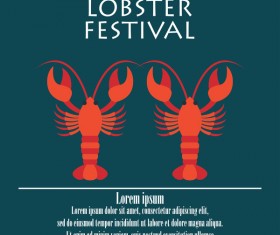 lobster frstivtal poster retro vectors 18
