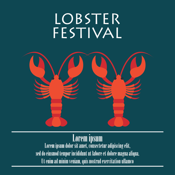 lobster frstivtal poster retro vectors 18