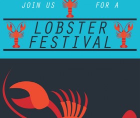 lobster frstivtal poster retro vectors 19
