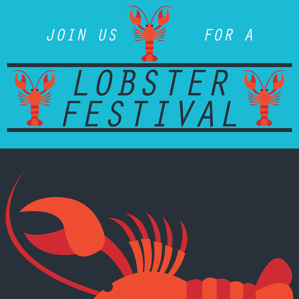 lobster frstivtal poster retro vectors 19