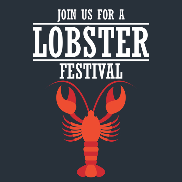 lobster frstivtal poster retro vectors 20