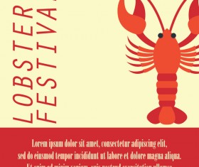 lobster frstivtal poster retro vectors 21