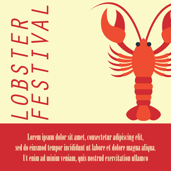 lobster frstivtal poster retro vectors 21