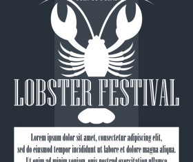 lobster frstivtal poster retro vectors 22