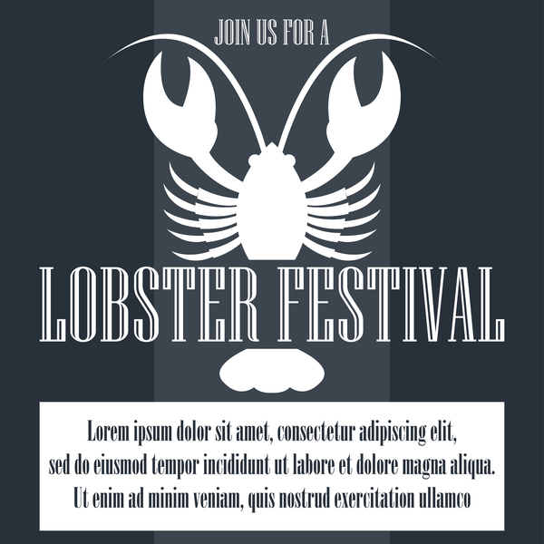 lobster frstivtal poster retro vectors 22