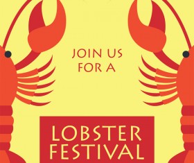 lobster frstivtal poster retro vectors 23