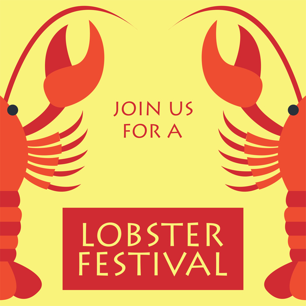 lobster frstivtal poster retro vectors 23