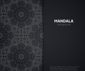 mandala pattern with black background vector 02