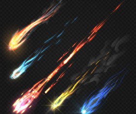 meteorite light effect illustration vector 02