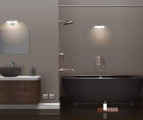 modern bathroom realistic interior vector