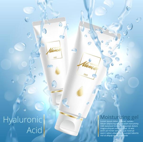 moisturizing gel cosmetic poster vector 01
