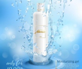 moisturizing gel cosmetic poster vector 02