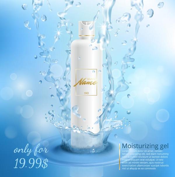 moisturizing gel cosmetic poster vector 02