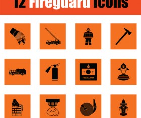 orange fireguard icons vector