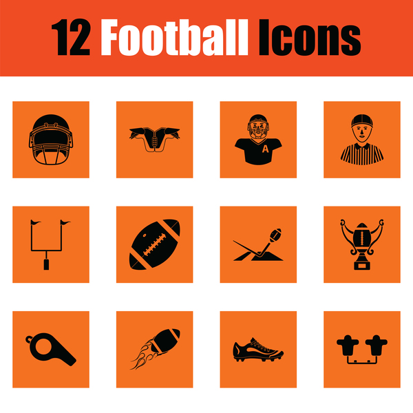orange football icons vector
