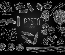 pasta hand drawn elements vector