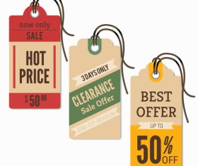 price coupon tags retro vector