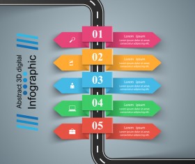 road color infographic vector 02