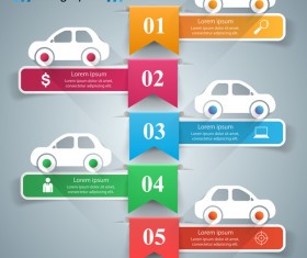 road five car infographic vector