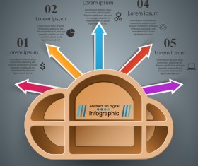 shelf arrows color infographic vector