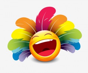 smiley laugh feathers icon 01