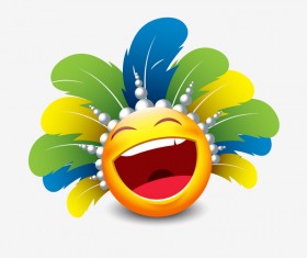 smiley laugh feathers icon 02